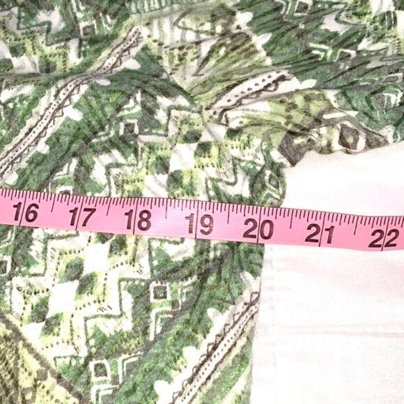 Alfred Dunner Short-Sleeve Green Geometric Beaded V-Neck Top - Picture 9 of 9